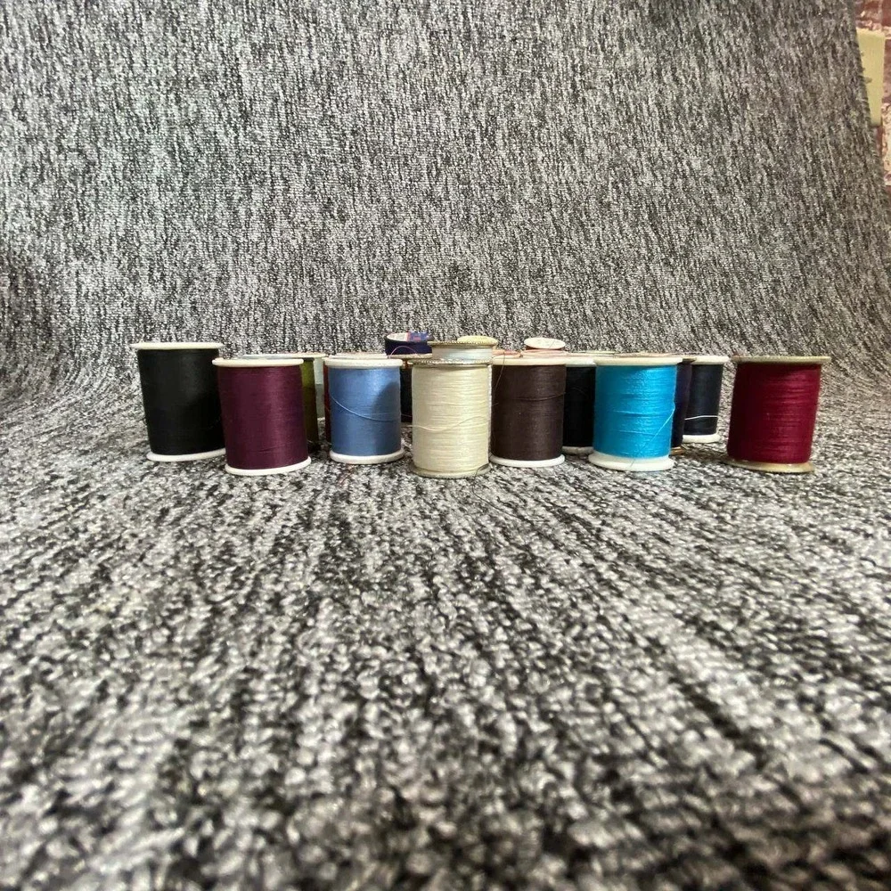 Vintage Mixed Sewing Thread Spools Lot of 36‎ Multicolored Crafting Supplies